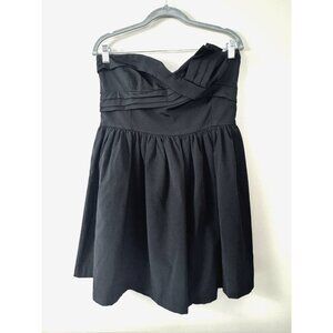 Y2K Black Strapless Prom Dress Bubble Hem Coquette Cocktail Hoco Sorority Rush